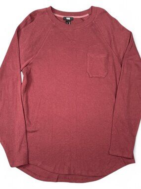 Paige Thermal Waffle Knit Pullover Men's Medium Red Velvet Crewneck